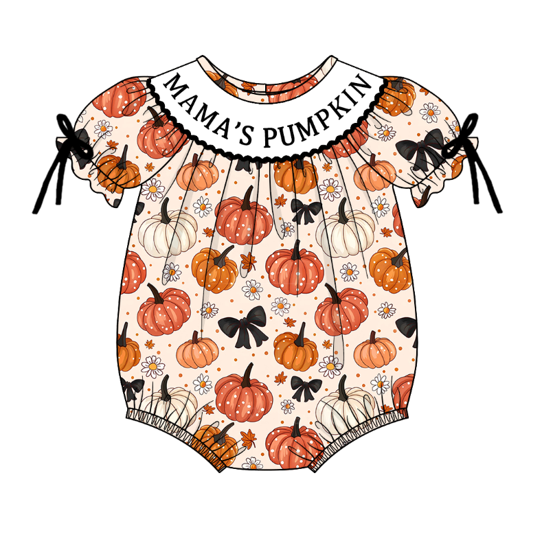 6.27 Pumpkin Letter Short Sleeve Toddler Clothes