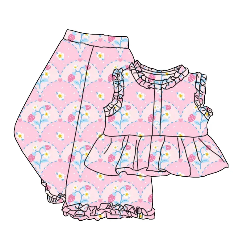 6.21 Strawberry Cake Short Sleeve Long Pants Set