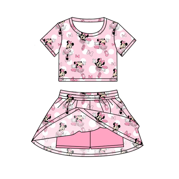 6.19 Mickey pink short-sleeved skirt suit