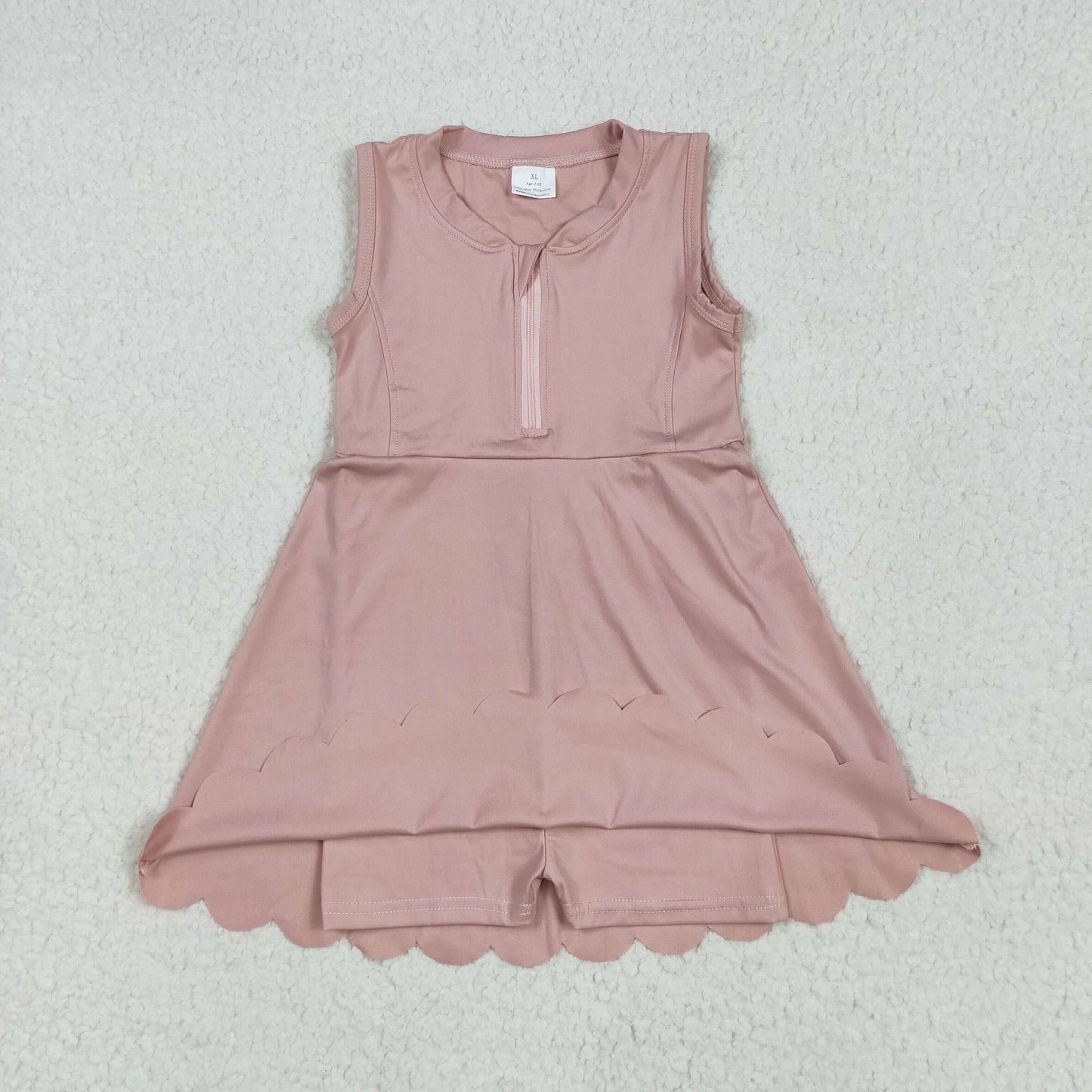 5.7 GSD2086 Pure pink zippered yoga sleeveless dress