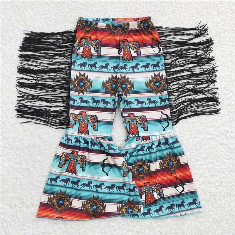 4.19west tassel bells girls long pants kids trousers