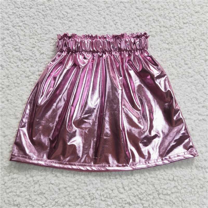 4.2 GLK0014 Pink shiny leather skirt