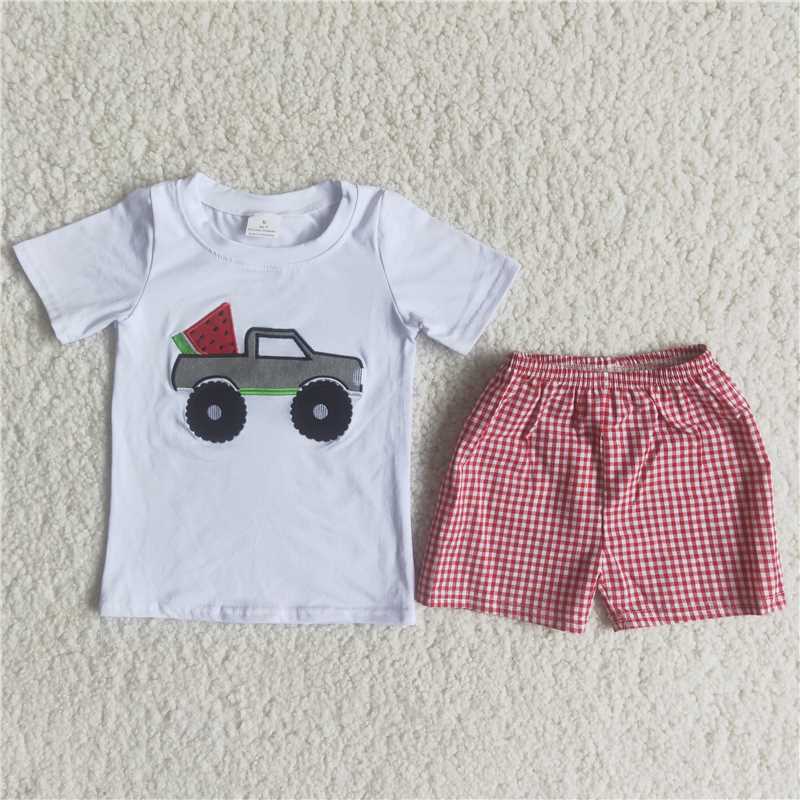 C15-3 Watermelon tractor plaid outfits