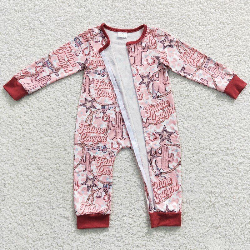 4.15zipper romper future cowgirl jumpsuit baby clothes