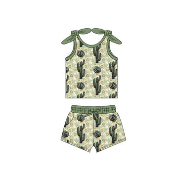 4.30 Cactus Cartoon Suspender Girl Suit