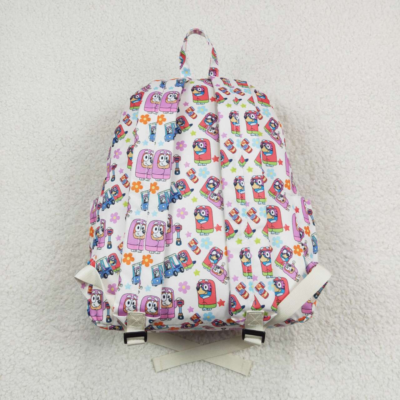 BA0186 bluey flower star beige backpack