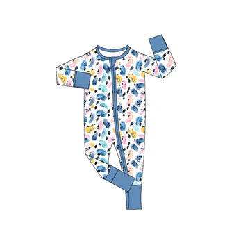 5.24 Leopard blue zipper toddler clothes