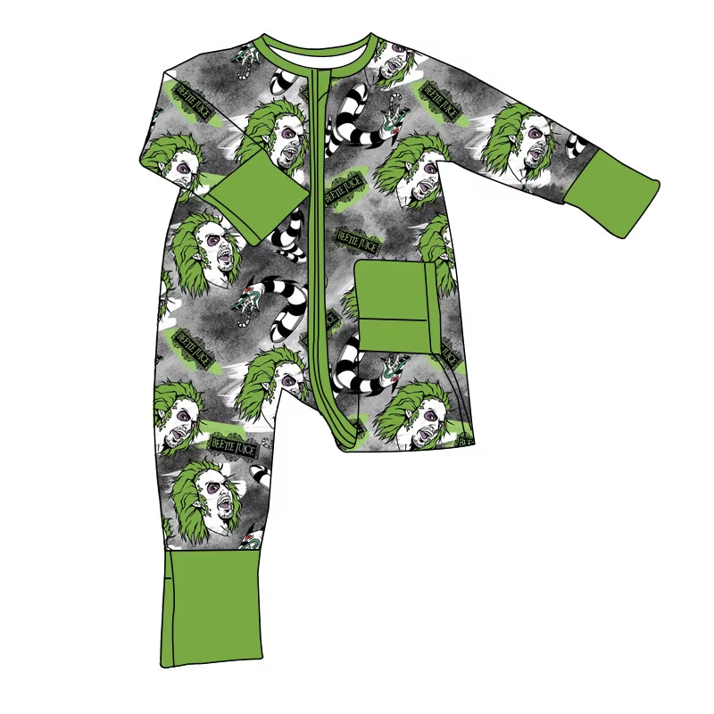 6.20 Green zipper long-sleeved toddler clothes