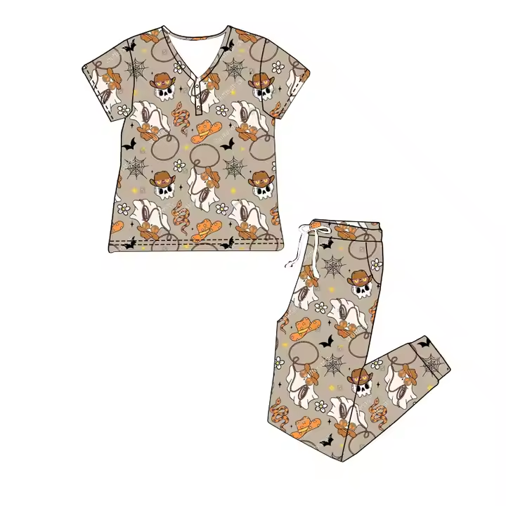 6.21 Halloween Bat Short Sleeve Long Pants Suit
