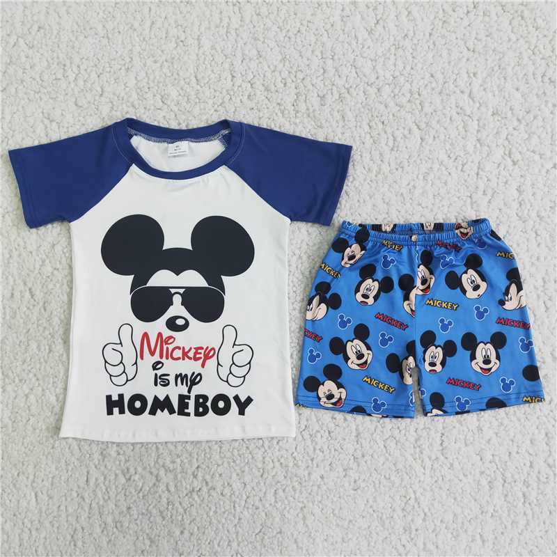 D7-13 Blue boy short sets