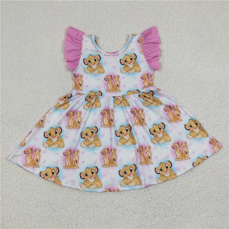 GSD0220 Girls Lion King Simba flying sleeve dress