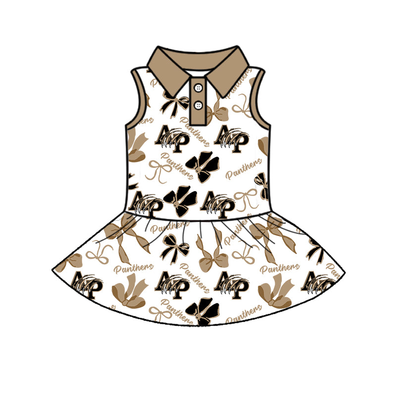 6.11 Khaki Sleeveless Button Bow Dress