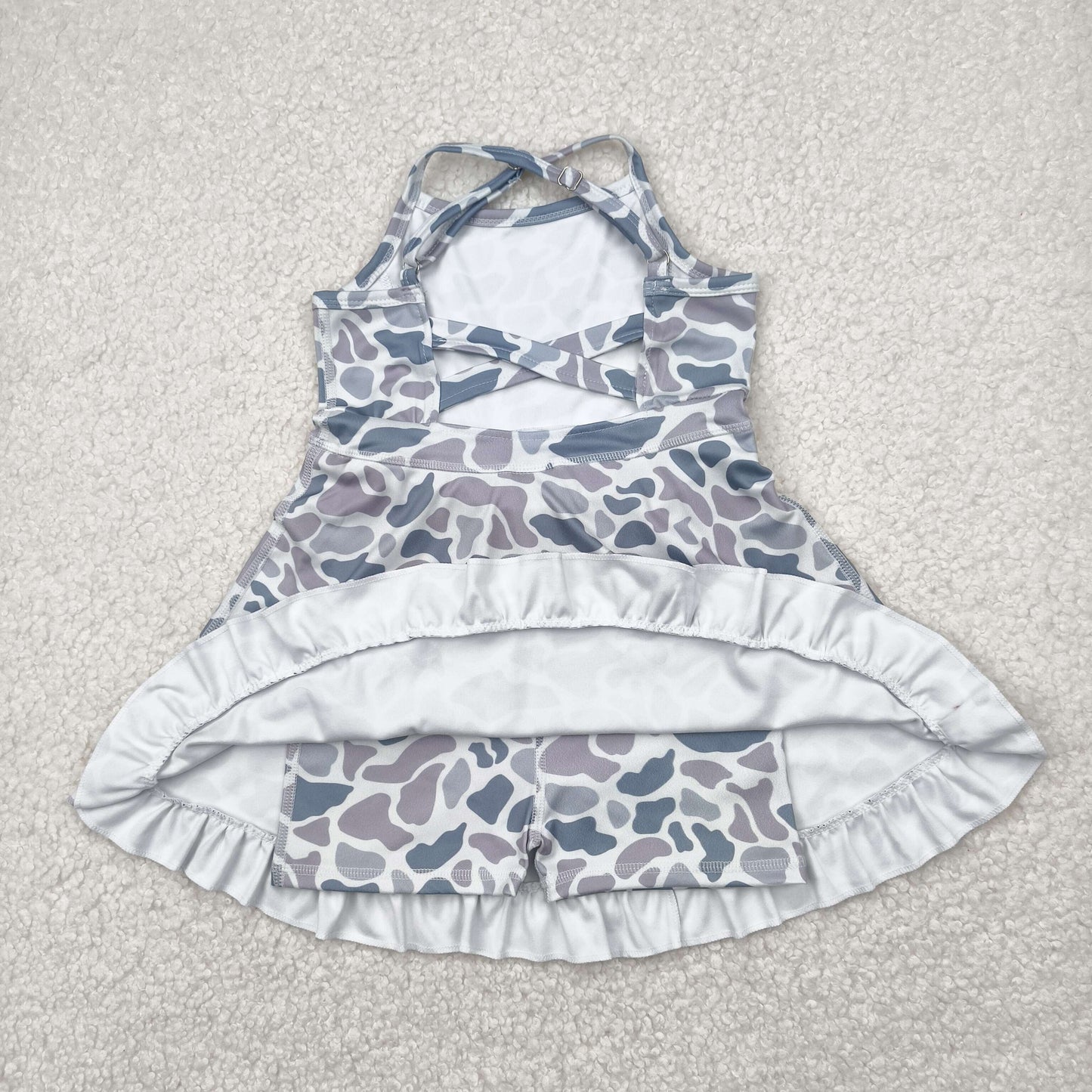 4.21 GSD2308 Gray camouflage sleeveless yoga dress