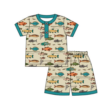 5.2 Brown fish cartoon set