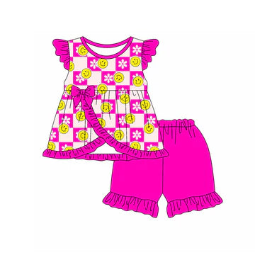 5.7 Smiley Rose Red Bow Set