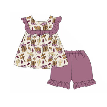 5.7 Purple Girls Hat Summer Suit