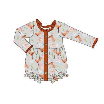 6.3 Boots Flower Lace Girls Long Sleeve Toddler Clothes