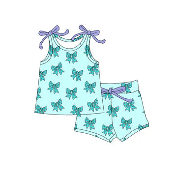 4.30 Green Summer Bow Cartoon Set