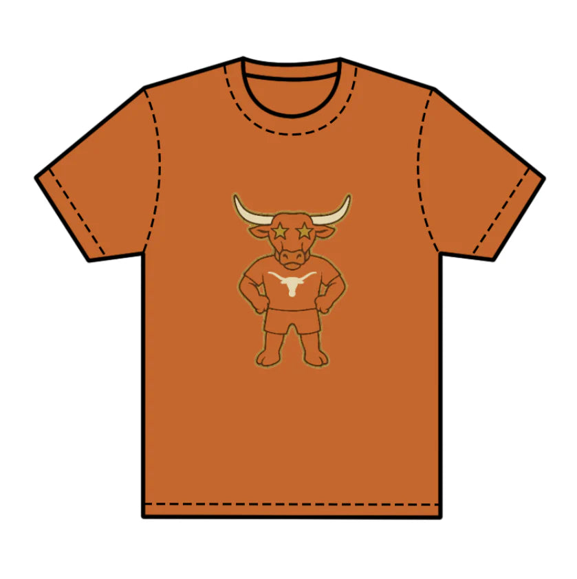 8.1preorder(moq 5) Baby Boys Orange Short Sleeves Bull Skull Team Tee Shirts Tops