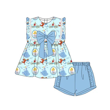 5.7 Cartoon Princess Girl Bowknot Set