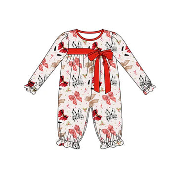 6.3 Bow Red Tie Long Sleeve Toddler Clothes
