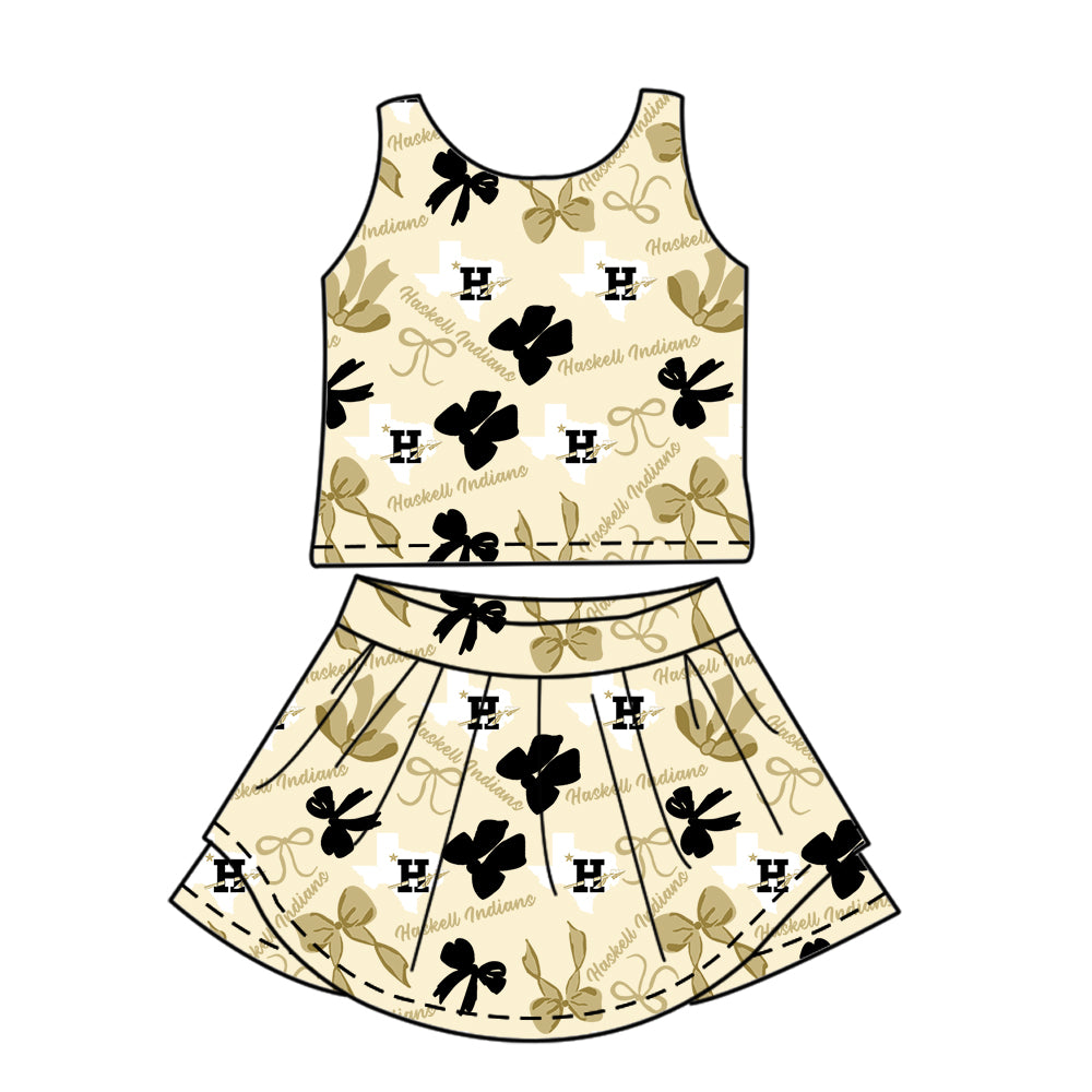 6.1 Brown Letter Sleeveless Culotte Suit
