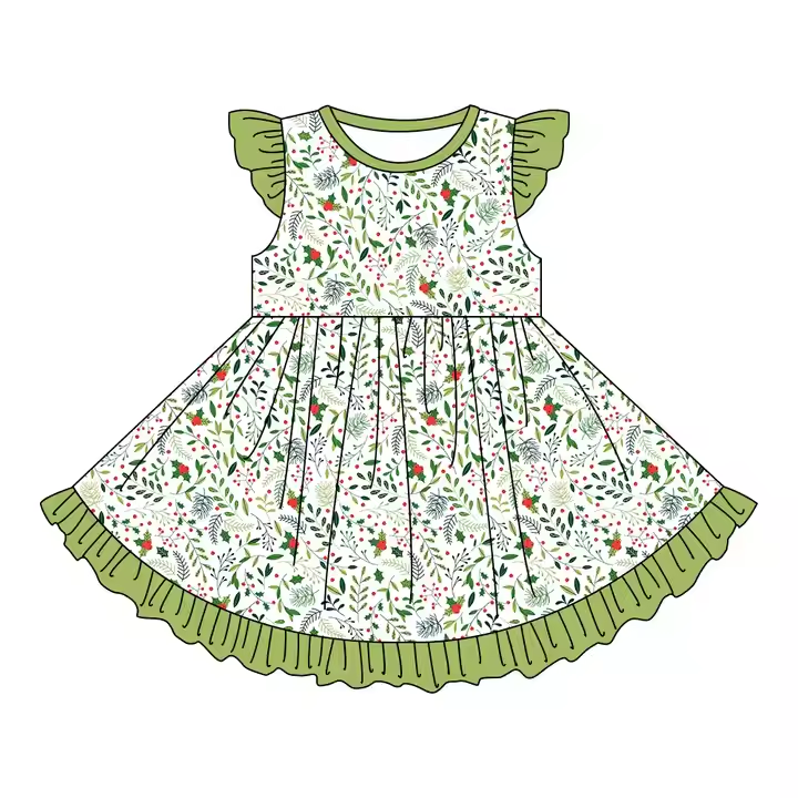 6.9 Floral Green Dress