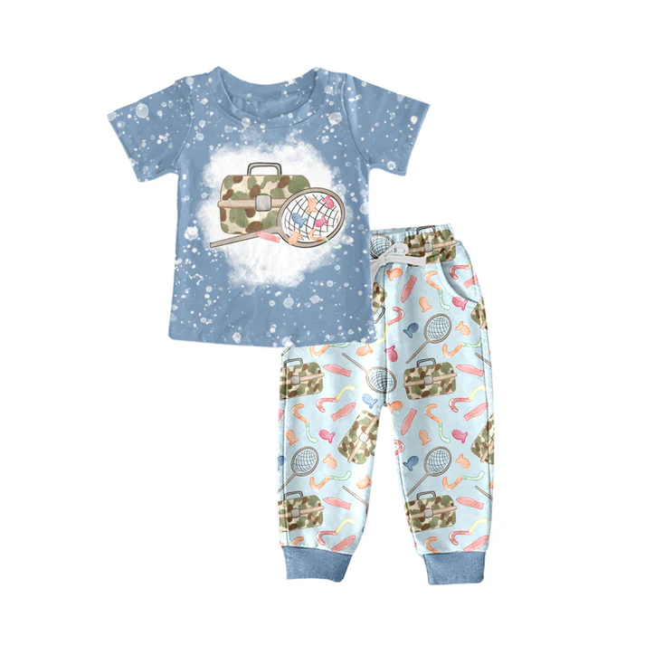 5.16 Blue Tennis Short Sleeve Long Pants Suit
