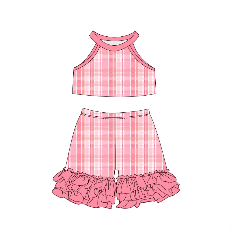 5.14 Pink plaid girl suit