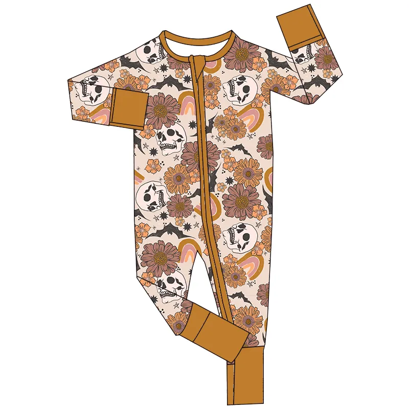 5.15 Halloween skull flower long-sleeved toddler clothes