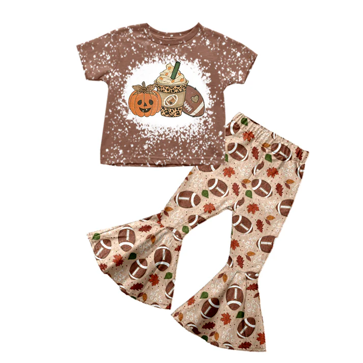 5.16 Halloween Pumpkin Short Sleeve Long Pants Suit