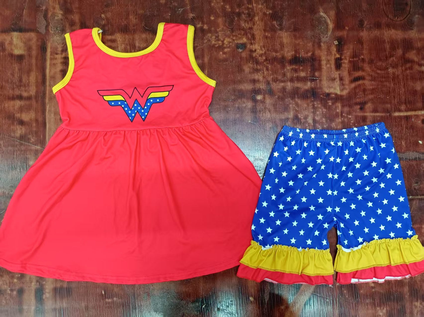 5.9 Girls Red Summer Sleeveless Suit
