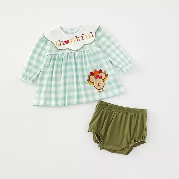 5.13 Turkey Girl Thanksgiving Two-Piece Set