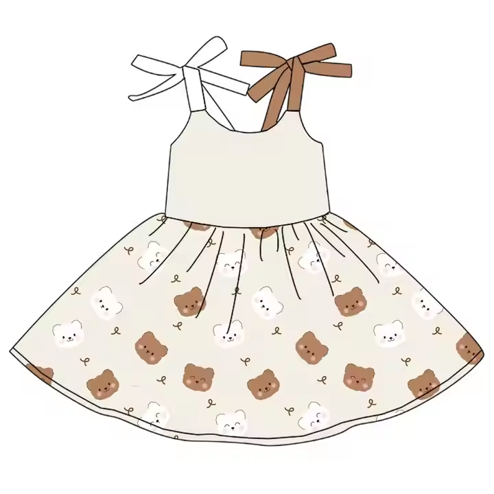 5.22 Bear Brown Suspender Dress
