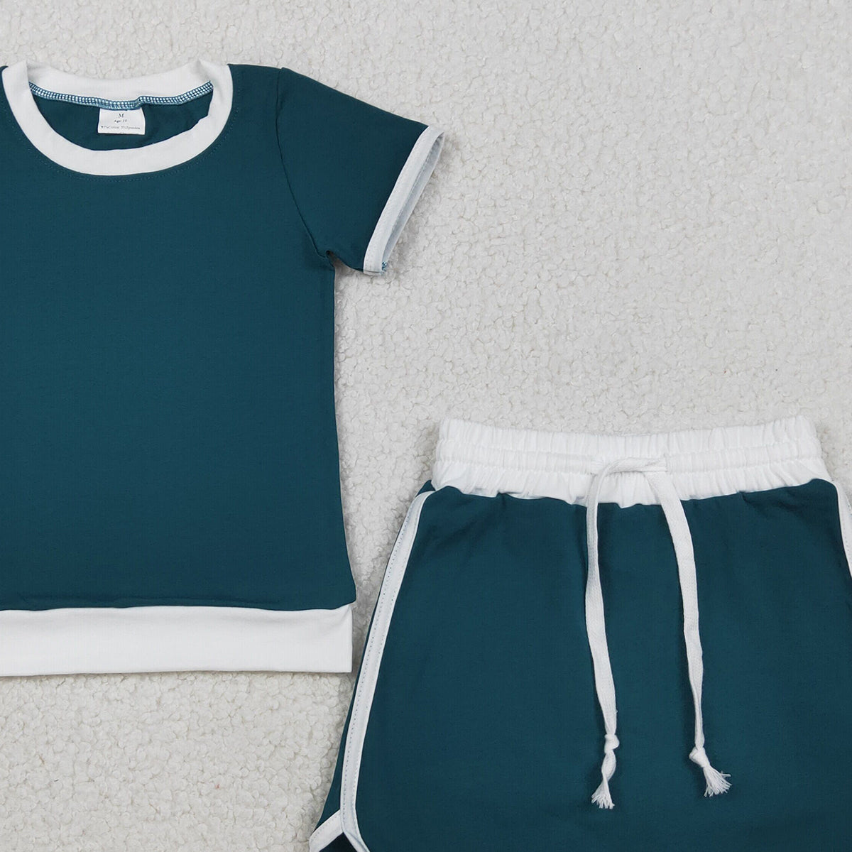 3.30 GSD3670 Baby Girls Dark Green Short Sleeve Top Skirt Shorts Cotton Clothes Sets