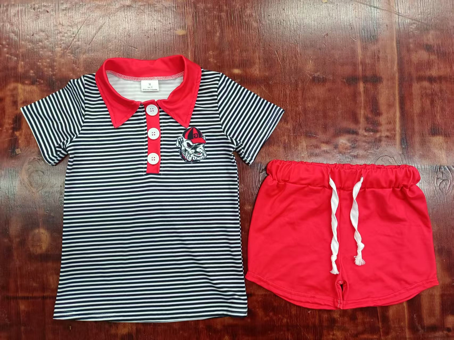 5.2 Red cartoon short-sleeved suit