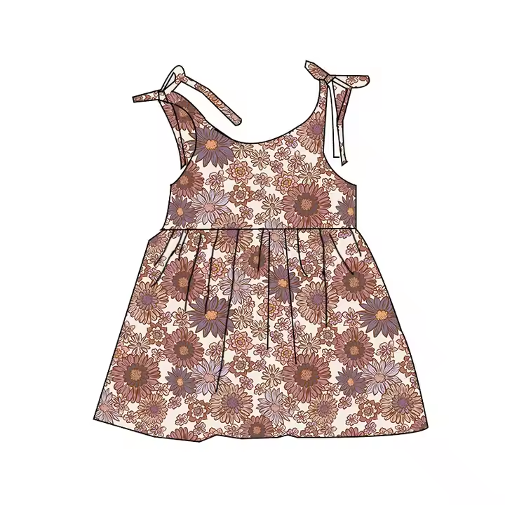 5.22 Brown Flower Suspender Dress
