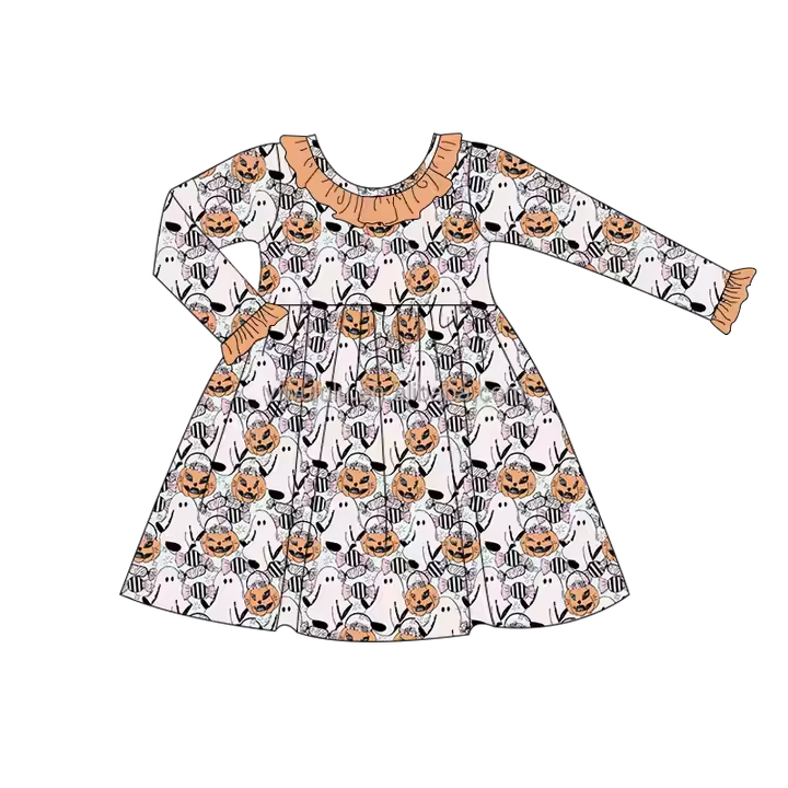 6.12 Halloween Pumpkin Bat Dress