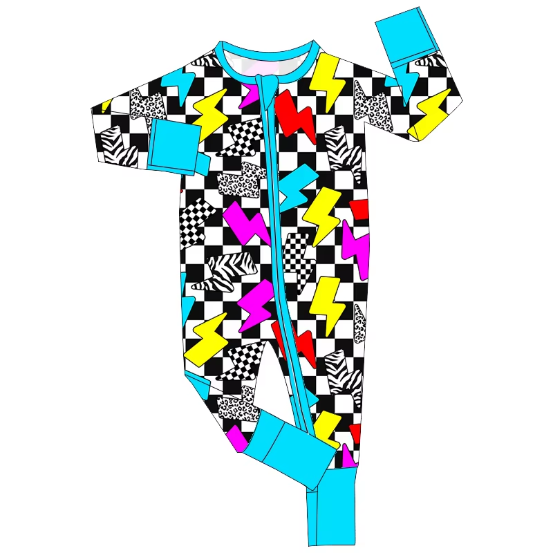 6.18 Lightning Plaid Zipper Toddler Clothes