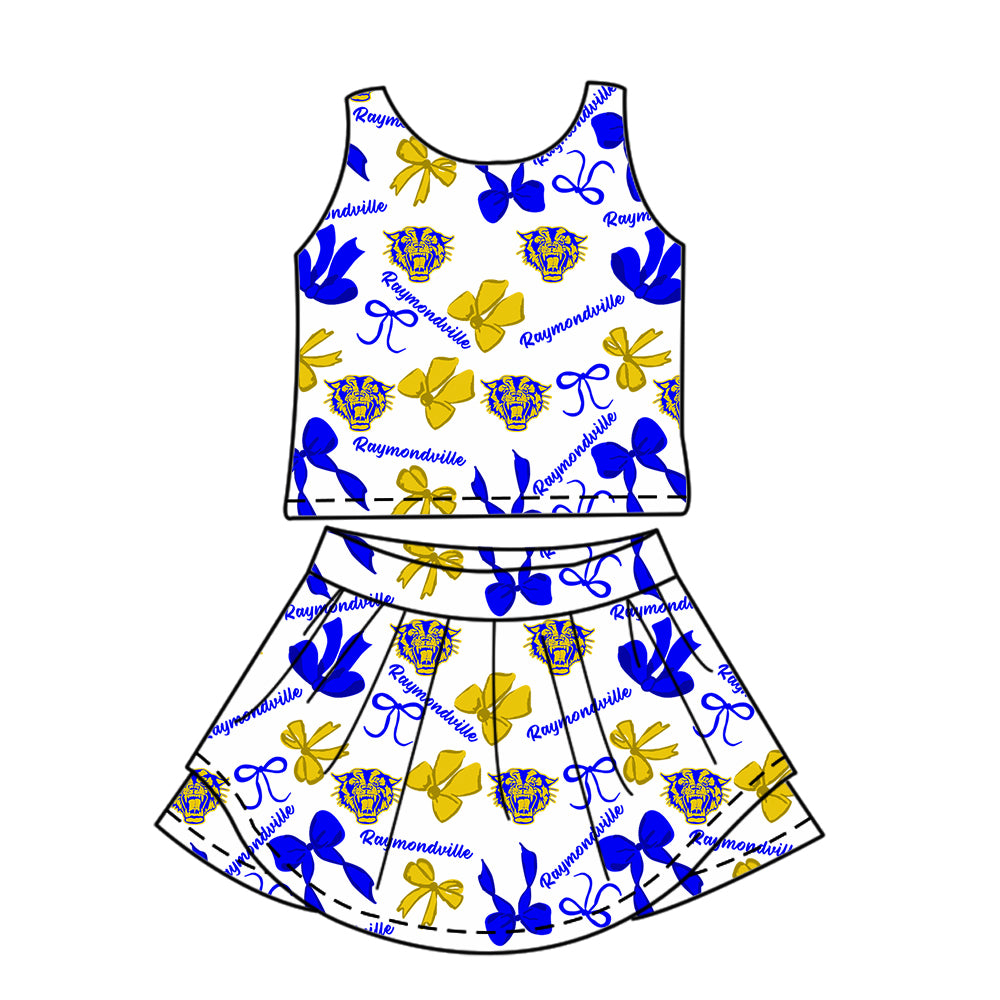 6.11 Tiger dark blue sleeveless culottes suit