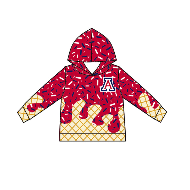 7.2Preorder (moq 5)Baby Boys Red Long Sleeves W Drip Team Hoodies Top