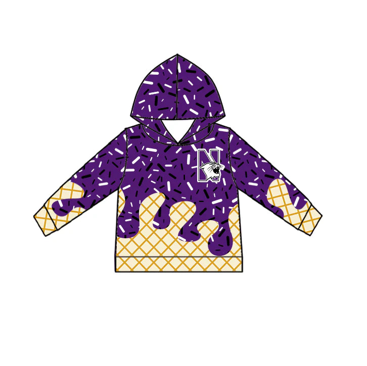 7.2Preorder (moq 5)Baby Boys Purple N Long Sleeves Drip Team Hoodies Top