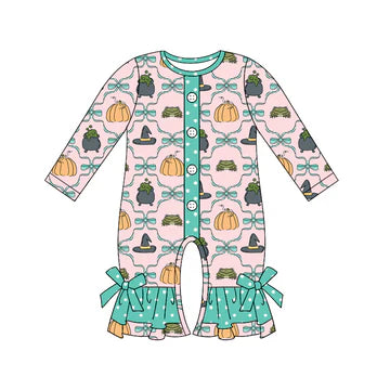 5.23 Pumpkin Button Green Long Sleeve Toddler Clothes