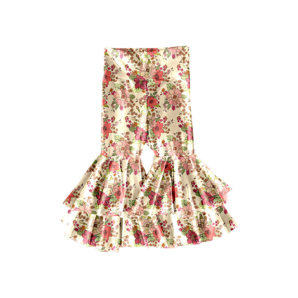X11.19Preorder(moq 5) Baby Girls Flowers Ruffle Bell Bottom Pants