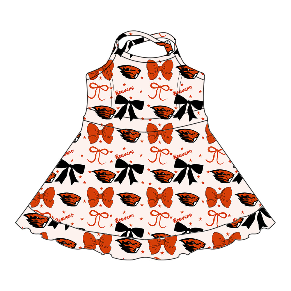 6.24 Reddish Brown Team Girls Suspender Summer Dress