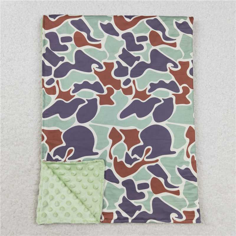 4.21BL0144 Brown and green camouflage baby blanket