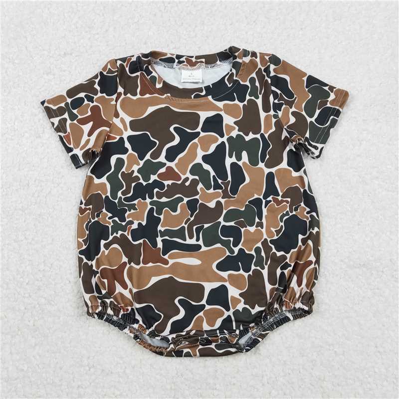 X12.10 SR3450 Brown-green camouflage beige short-sleeved jumpsuit