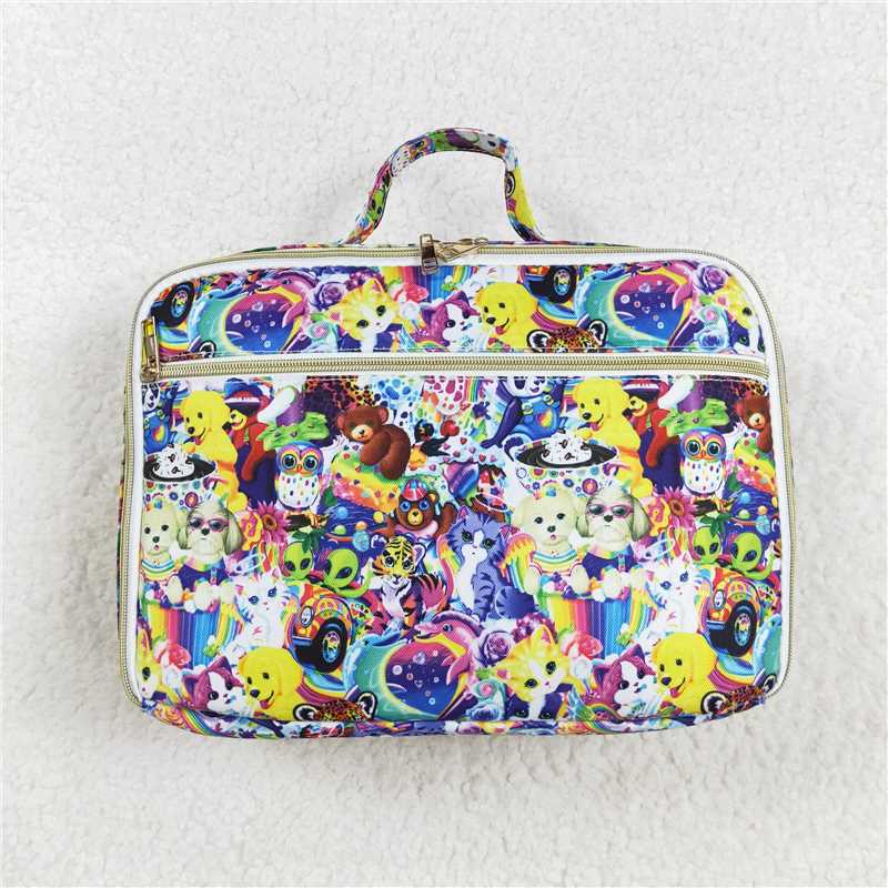 4.19 BA0096 Cartoon lisa frank purple lunch box bag