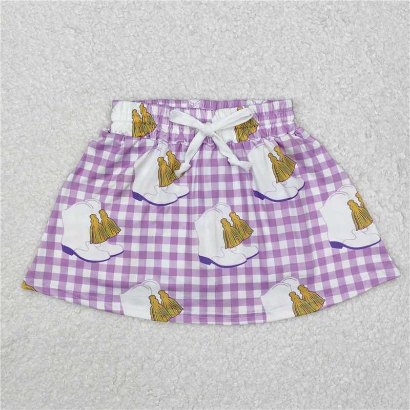 4.2 GLK0035 Carnival Boots Purple Plaid Tutu Skirt