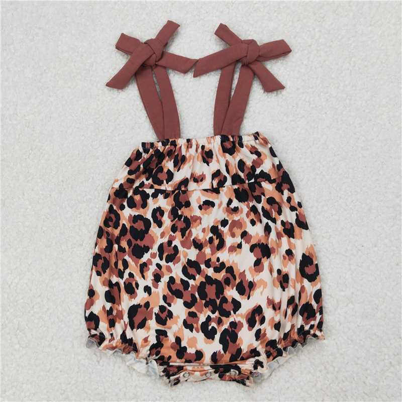 4.1 SR2913 Brown leopard print beige camisole jumpsuit